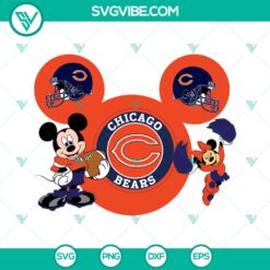 Chicago Bears Mickey logo football SVG design, ideal for instant download. Great for football fans and Chicago Bears supporters.