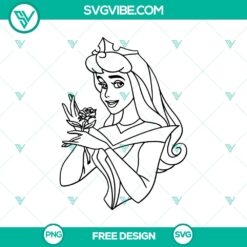 Free Sleeping Beauty princess SVG cut file with enchanting design, perfect for crafting projects. Ideal for Disney fans and crafting enthusiasts.
