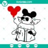 Baby Yoda Mickey Disney SVG combining Star Wars and Disney elements, ideal for instant download, great for crafting projects.