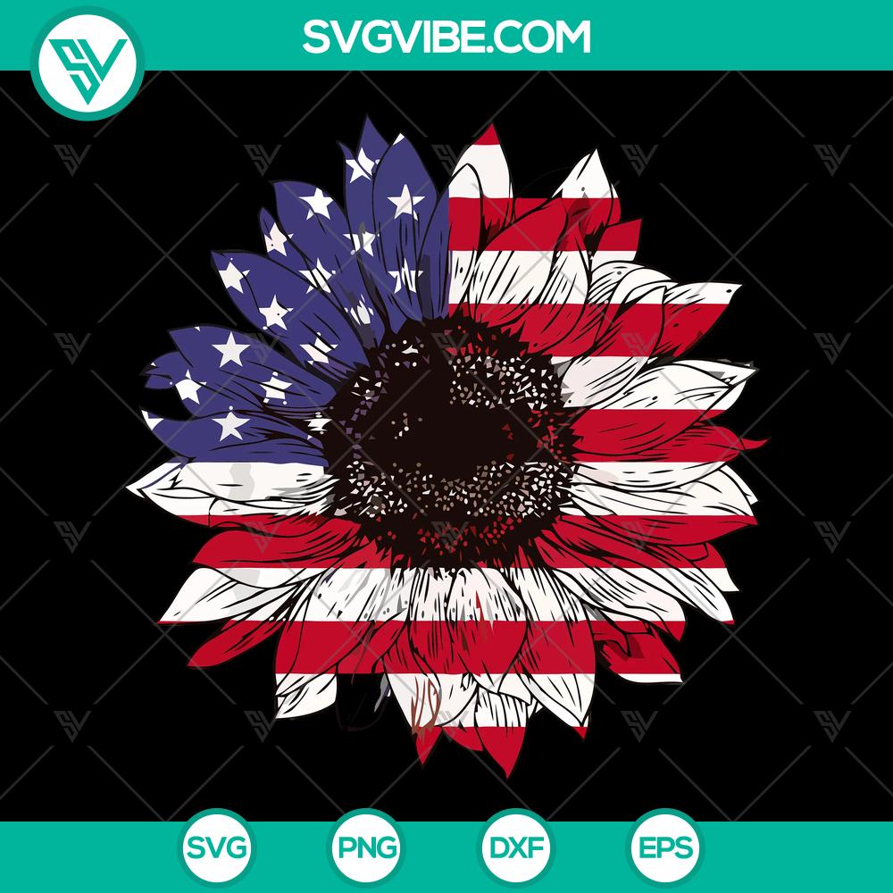 Sunflower American Flag SVG and PNG Bundle – Cricut Files – Instant Download Sunflower American flag design SVG and PNG bundle for Cricut, instant download.