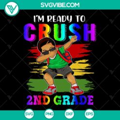 2nd Grader Black Boy dabbing back to school SVG file, perfect for crafting projects.