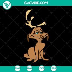 Christmas-themed cute cartoon Grinch and Max dog SVG bundle, perfect for gifts.