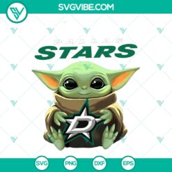 Baby Yoda Hug Dallas Stars PNG Design T-Shirt | Star Wars &amp; NFL Logo | Instant Download