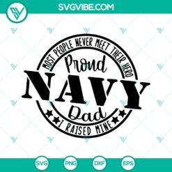 Proud Navy Dad SVG cut file for Cricut and Silhouette machines, ideal for creating personalized gifts.