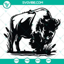 Wild Bison Buffalo SVG and PNG cutfiles for animal clipart download. High-quality design for crafting projects.