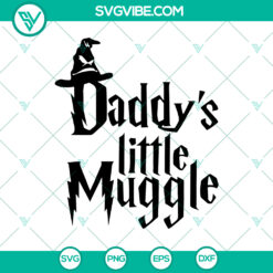 Harry Potter-inspired hat SVG clipart for daddy's little muggle. Instant download design for wizardry fans.