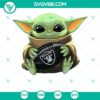 Baby Yoda Oakland Raiders NFL logo football t-shirt design, perfect for Raiders fans and Star Wars lovers.