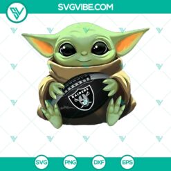 Baby Yoda Oakland Raiders Football T-Shirt PNG Design | NFL Logo Shirt