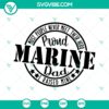 Proud Marine Dad SVG Cut File for Cricut - Instant Download, ideal for military-themed crafting projects.