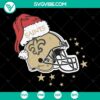 Santa Claus design wearing New Orleans Saints football team colors, with festive Christmas elements. Perfect for Saints fans.