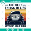 Messy bun jeep SVG design for crafters, ideal for Silhouette, Cricut. Instant download of fun quote design.