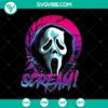 Halloween themed SVG design of a spooky ghost with a scream mask, available for instant download in PNG, EPS, and DXF formats.