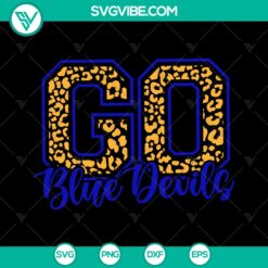 Blue Devils Football Mama SVG, ideal for iron-on transfer, featuring a cheerleader design. Perfect for sports-themed DIY projects.