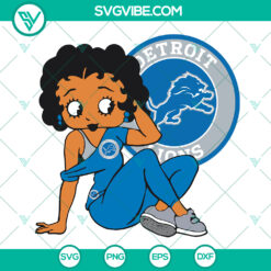 Detroit Lions Betty Boop SVG logo and fan art, ideal for Lions football fans, SVG download.