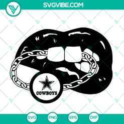 Dallas Cowboys football team-inspired lips SVG design for fans. Perfect gift featuring team logo. Instant download.