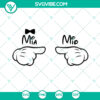 Disney SVG cut files of Mickey and Minnie Mouse named Mia and Mio. Instant download design for crafting projects.