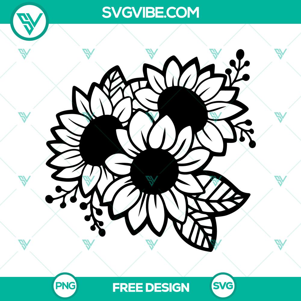 Outline Sunflowers SVG Cut File – Free Minimalist Design Outline Sunflowers free SVG cut file with minimalist design for crafting projects.