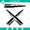 Military and veteran-themed bullets SVG bundle featuring shirt, ammo, clipart, and PNG cutfile designs. Ideal for crafting projects.