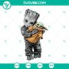 Groot mashup Baby Yoda Star Wars design with Mandalorian floating pod, PNG format. Instant download.