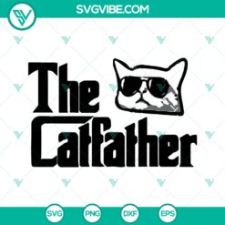 Catfather SVG design for Father's Day featuring a cat dad, perfect for instant download.