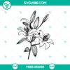 Free Lily Flower SVG cut file for crafts, elegant and detailed design perfect for crafting projects.