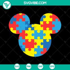 Mickey and Minnie Autism SVG Bundle with inclusive designs for instant download. Perfect for autism awareness crafts.