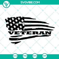 American Veteran Flag Military SVG Cut File for Silhouette and Cricut, Instant Download - Patriotic design for crafting projects.