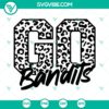 Go Bandits mascot SVG bundle featuring designs for football, basketball, baseball, volleyball mom shirts. Ideal for sports-themed apparel.