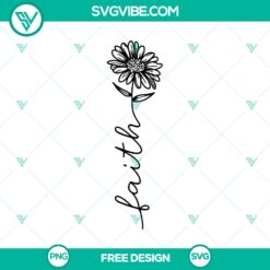 Faith Sunflower SVG Cut File &ndash; Free Inspirational Design