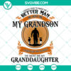 Grandpa Grandma Cut Files SVG Clipart featuring "My Grandson, My Granddaughter" design - Instant Download. Perfect for crafting projects.
