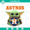 Baby Yoda Houston Astros baseball t-shirt design with MLB logo in PNG format - Instant Download, perfect for Astros fans.