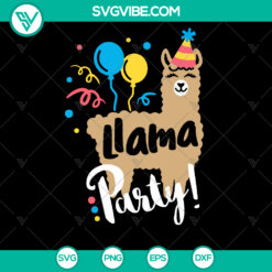 Llama Party SVG | Birthday Party Clipart for Kids &amp; Women | Instant Download
