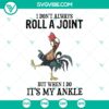 Chicken ankle SVG cut files and clipart design for joint rolling, humorous and trendy.