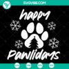 Cute Christmas dog shirt SVG cut file with Happy Pawlidays design for holidays. Perfect for puppy lovers.