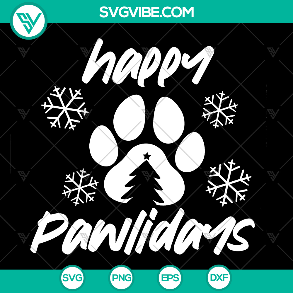 mockup-465295239.jpg Cute Christmas dog shirt SVG cut file with Happy Pawlidays design for holidays. Perfect for puppy lovers.
