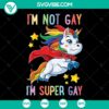 Super Gay Pride LGBT Unicorn Animals SVG - Instant Download, colorful LGBT rainbow unicorn design with animals, ideal for crafts and projects.