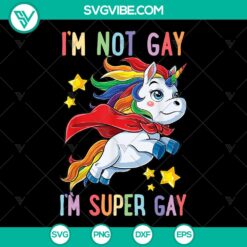Super Gay Pride LGBT Unicorn Animals SVG - Instant Download, colorful LGBT rainbow unicorn design with animals, ideal for crafts and projects.