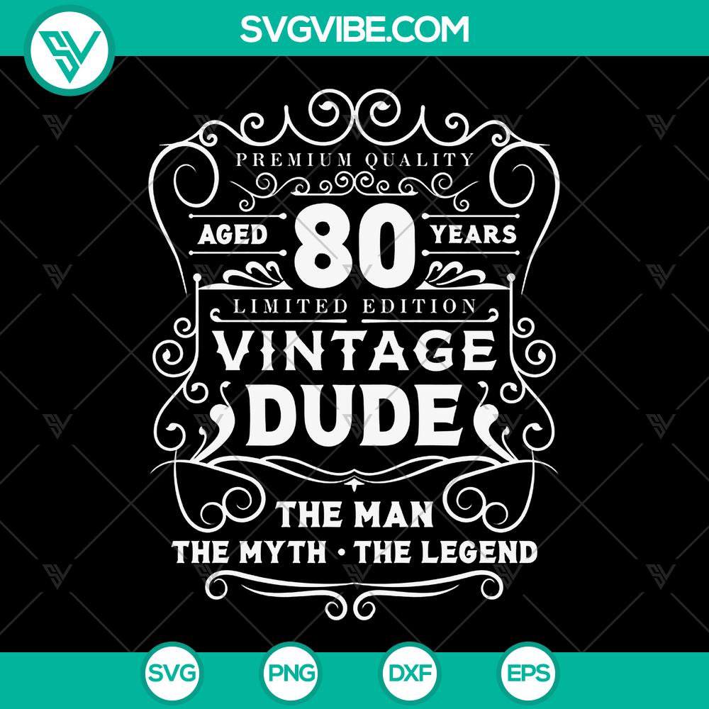 mockup-46845237.jpg Vintage Dude 80th Birthday SVG Bundle with 45 Design Cut Files, Clipart, Silhouette, Decal & Vinyl formats - Instant Download.