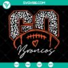 Broncos football mom SVG design with cheerleader iron on, perfect for craft projects.