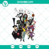Jack Skellington and Sally family Halloween SVG cut files, Nightmare Before Christmas silhouette design for digital crafting.