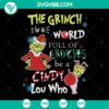 Grinch & Cindy Lou Who Christmas SVG featuring Santa face design shirt gift, perfect holiday apparel.