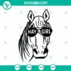 Funny Horse Mom SVG design with "Hay Girl Horse Farm" text. Perfect for horse lovers. Instant Download.