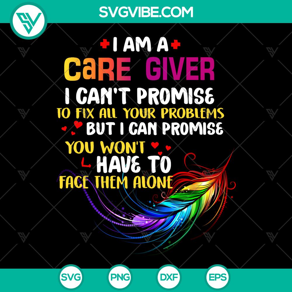 Funny Caregiver SVG: You Won’t Face Problems Alone – Gifts & Prints Funny Caregiver SVG with text saying "You Won't Face Problems Alone" - Perfect gifts and prints for caregivers.