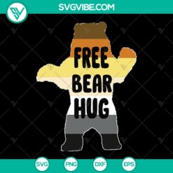 Free Bear Hug Gay Pride Vintage SVG Cut Files with rainbow colors for instant download. Ideal for LGBTQ+ themed crafts.