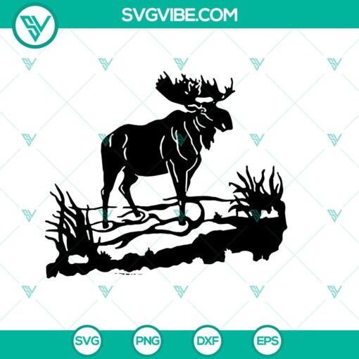 Majestic moose family SVG cut file for Silhouette and Cricut machines. Ideal for craft projects and nature-themed designs.
