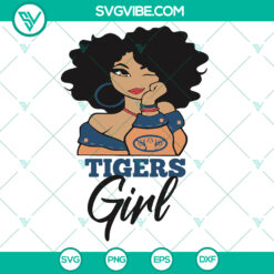 Tigers Girl Sport Black Girl Auburn Tigers NFL Football Svg Shirt - Instant Download
