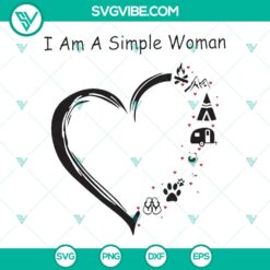 Simple Woman SVG featuring love for dog, wine, and boat design. Instant download for crafting projects.