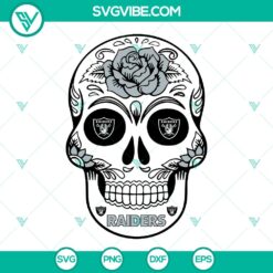 Oakland Raiders skull football design for instant download in SVG, PNG, EPS, DXF, and PDF formats.