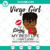 Virgo Girl SVG featuring Black Girls Magic, ideal for Birthday or Anniversary Gift, Afro Queen design, Instant Download.