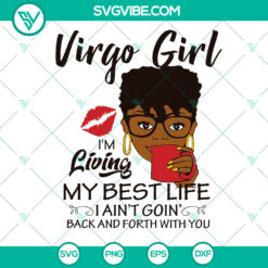 Virgo Girl SVG featuring Black Girls Magic, ideal for Birthday or Anniversary Gift, Afro Queen design, Instant Download.